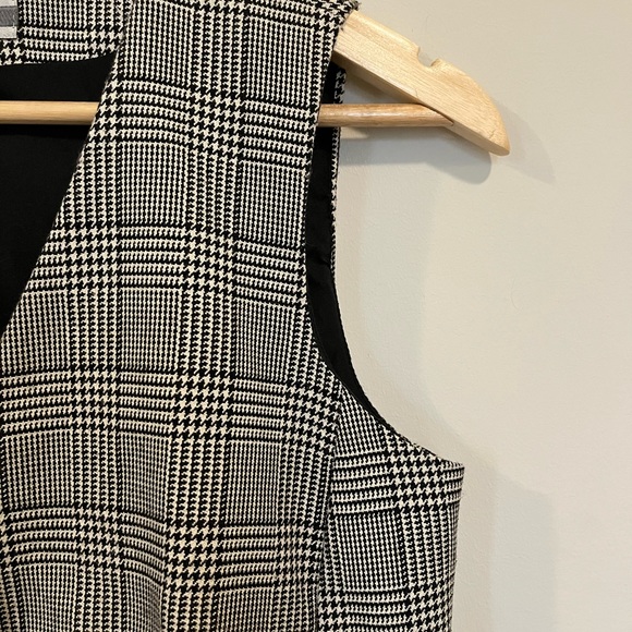Glen Check Vest Waistcoat Vintage 90s V-Neck Size 6 Petite Nine & Co. - Picture 8 of 8